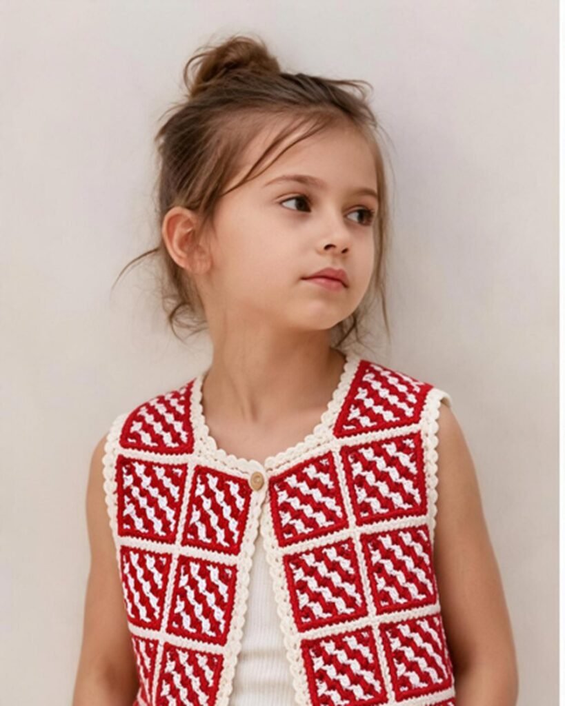 Children's Scallop Crochet Dress EA-C-102