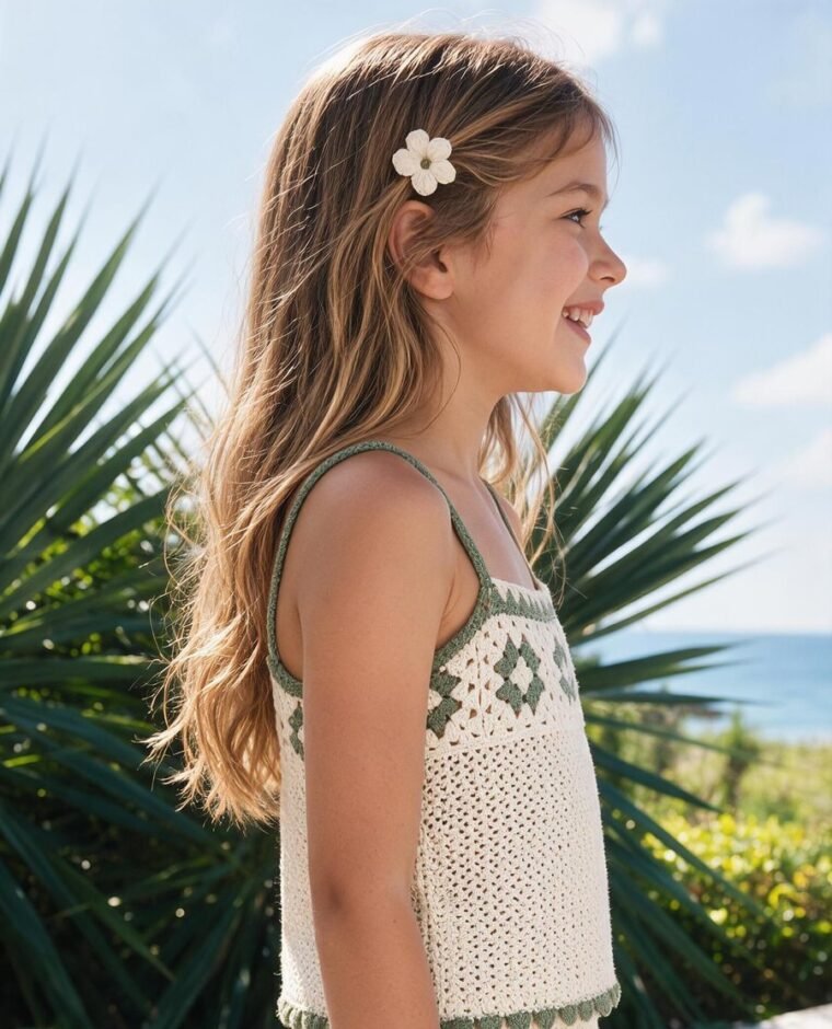 Children's Ladder Crochet Sun Dress EA-C-109
