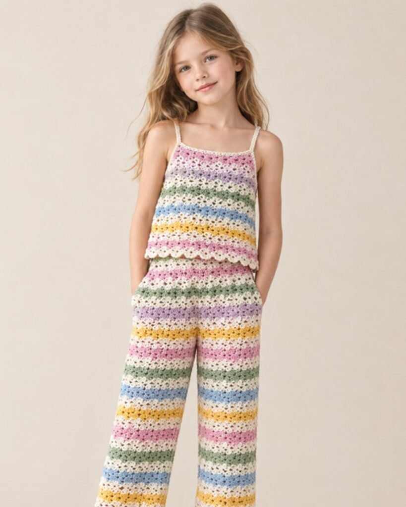 Children's Fringe Crochet Bonnet Set EA-C-111