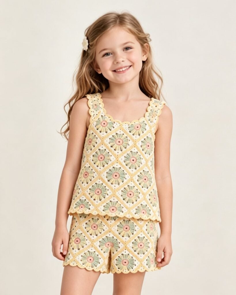 Children's Bobble Crochet Bubble Romper EA-C-116