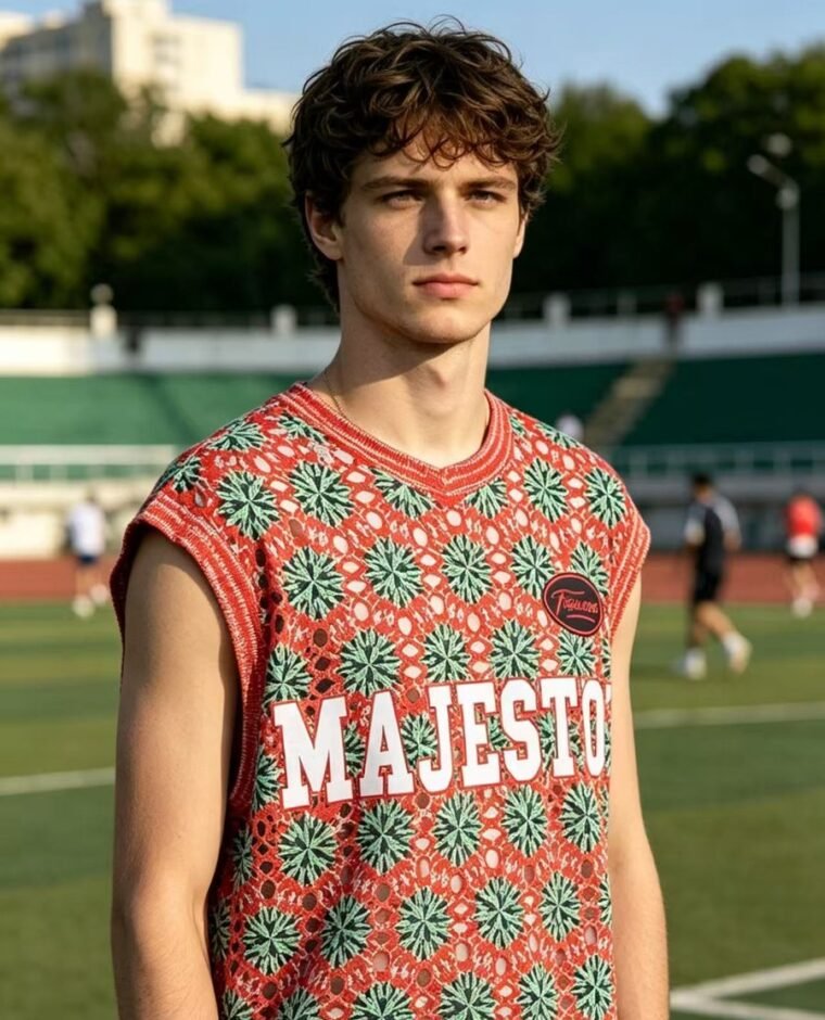 Men's Diamond Crochet Vest EA-M-107