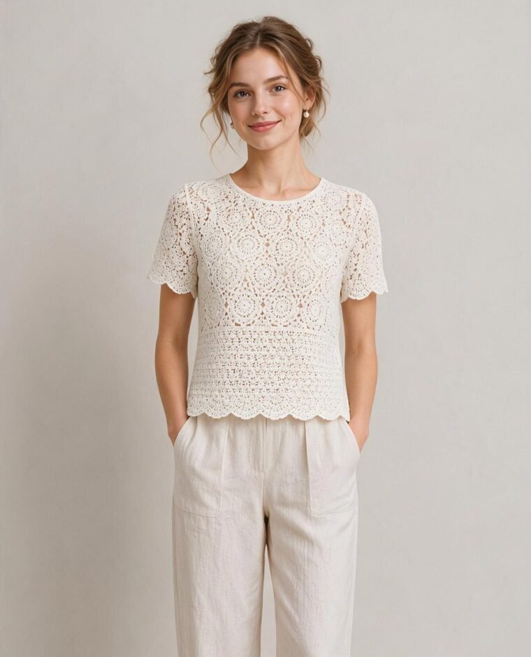 Women's Cable Crochet Cardigan EA-W-105