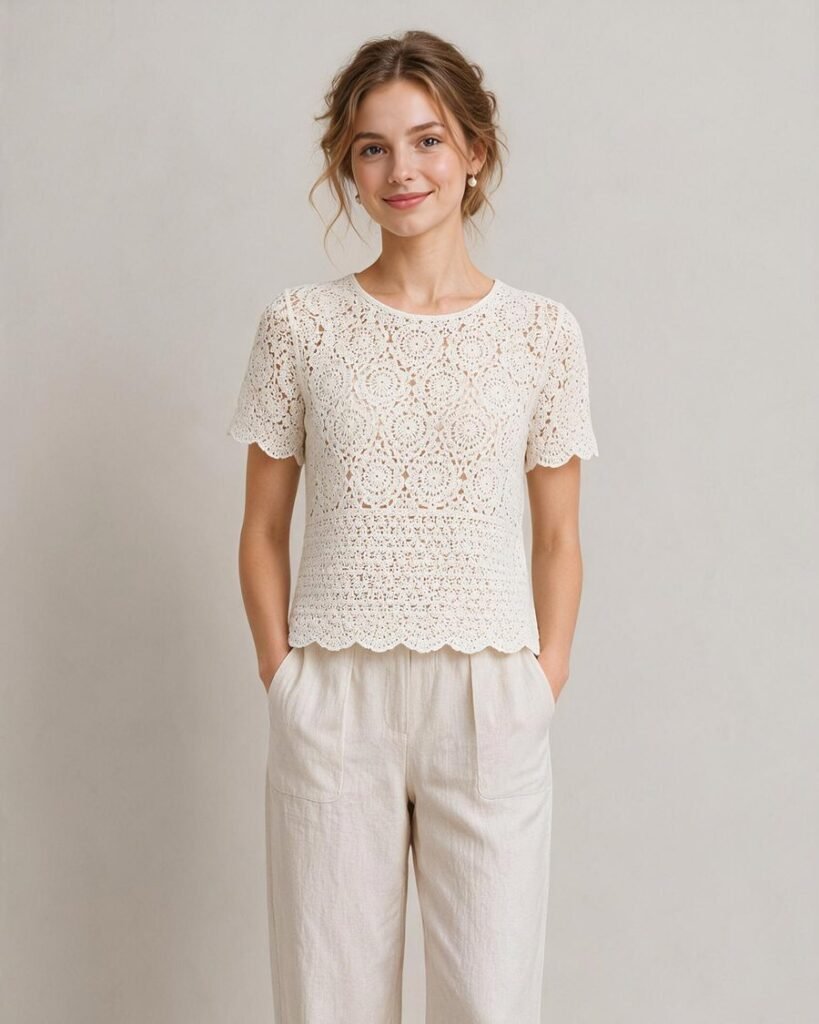 Women's Cable Crochet Cardigan EA-W-105